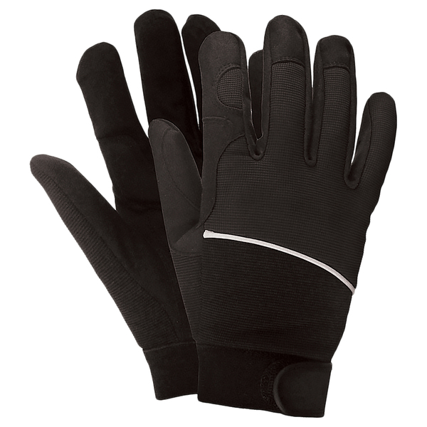 Erb Safety 428-611 Mechanics Gloves, Black, LG 21202